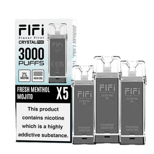 Crystal FIFI 3000 Puffs 5 in 1 Replacement Pods - Wolfvapes.co.uk-Apple Peach
