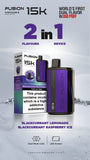 Dual Tank Fusion 15k Puffs Disposable Vape Pod Kit - Wolfvapes.co.uk-Blackcurrant Lemonade + Blackcurrant Raspberry Ice