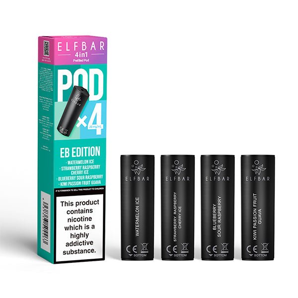 Elf Bar 4 - In - 1 Prefilled Replacement Pods - Wolfvapes.co.uk - EB Edition