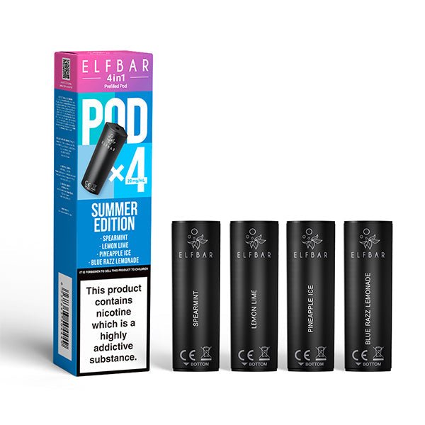 Elf Bar 4 - In - 1 Prefilled Replacement Pods - Wolfvapes.co.uk - Summer Edition