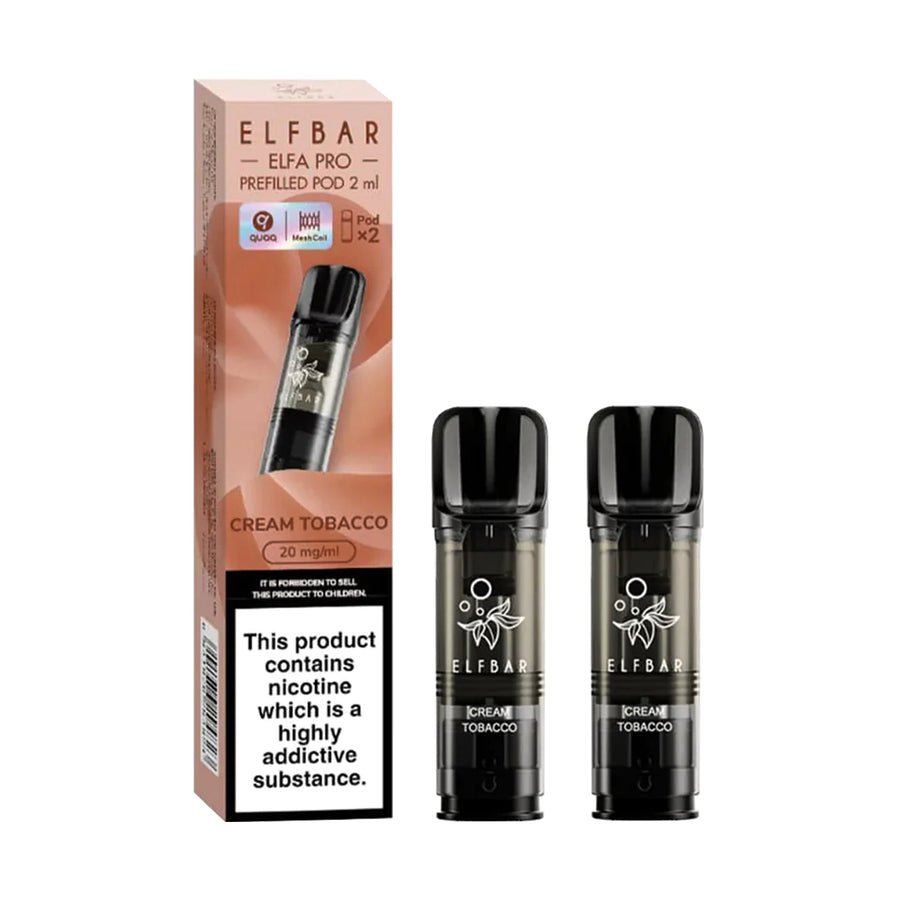 Elf Bar Elfa Pro Pods For Replacement - 2pack - Wolfvapes.co.uk-Cream Tobacco