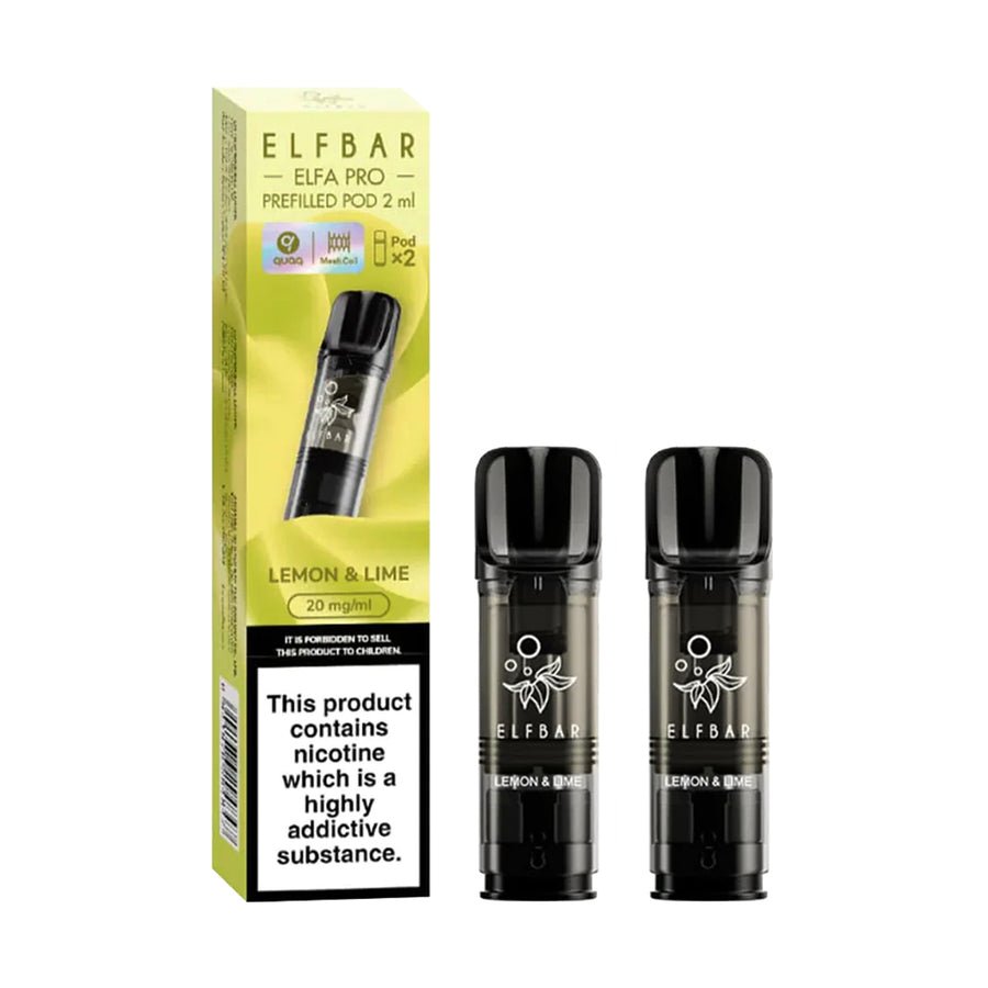 Elf Bar Elfa Pro Pods For Replacement - 2pack - Wolfvapes.co.uk-Lemon Lime