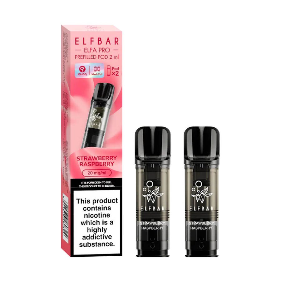 Elf Bar Elfa Pro Pods For Replacement - 2pack - Wolfvapes.co.uk-Strawberry Raspberry