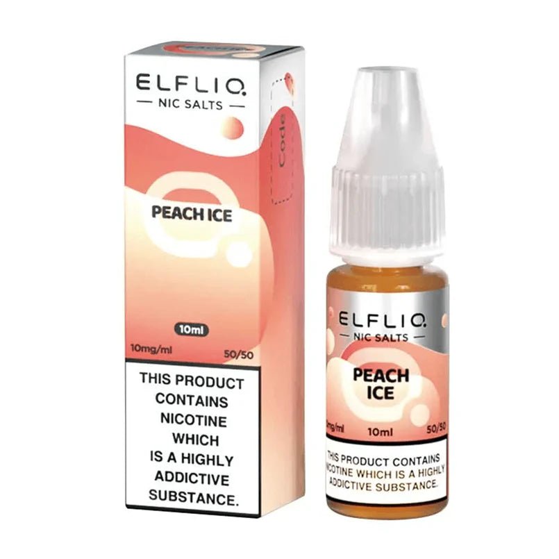 Elf Bar Elfliq 10ml Nic Salt - Box of 10 - Wolfvapes.co.uk - Peach Ice *New*