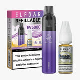 Elf Bar EV5000 Starter Kit & Elfliq Nic Salt 10ml E-Liquid Combo Pack - Wolfvapes.co.uk-Blue Razz Lemonade