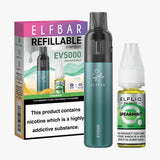 Elf Bar EV5000 Starter Kit & Elfliq Nic Salt 10ml E-Liquid Combo Pack - Wolfvapes.co.uk-Spearmint