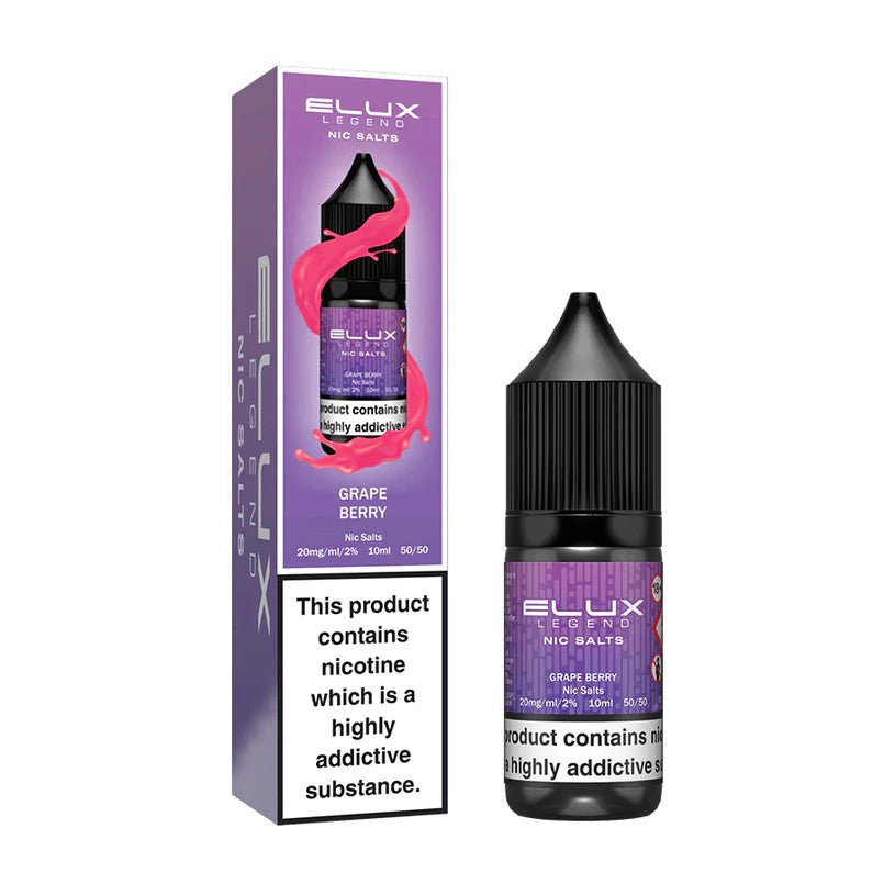 Elux Legend Nic Salts - 10ml E-liquids - Box of 10 - Wolfvapes.co.uk-Grape Berry