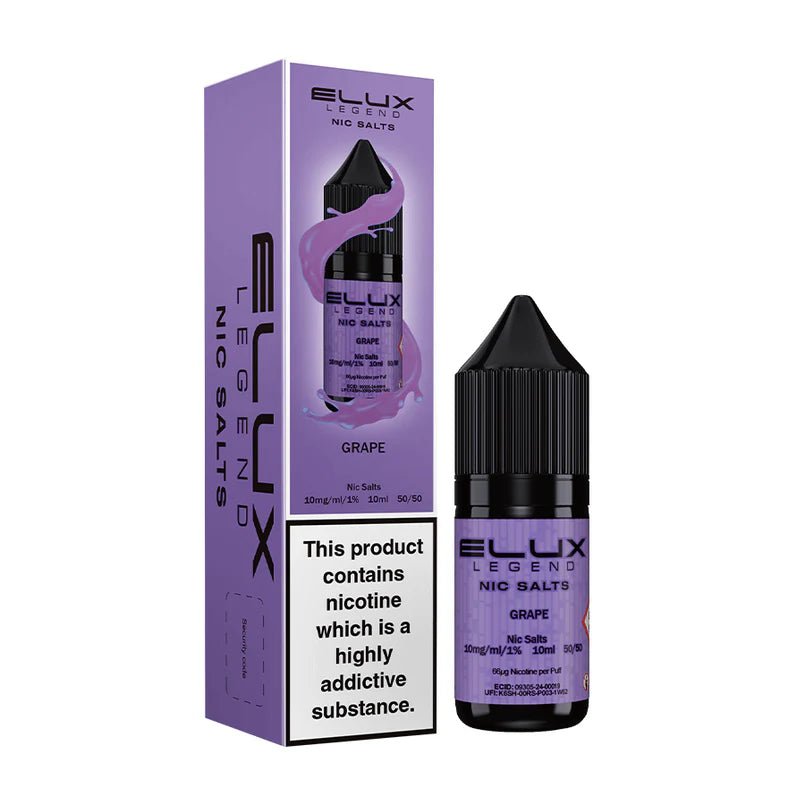 Elux Legend Nic Salts - 10ml E-liquids - Box of 10 - Wolfvapes.co.uk-Grape *New*