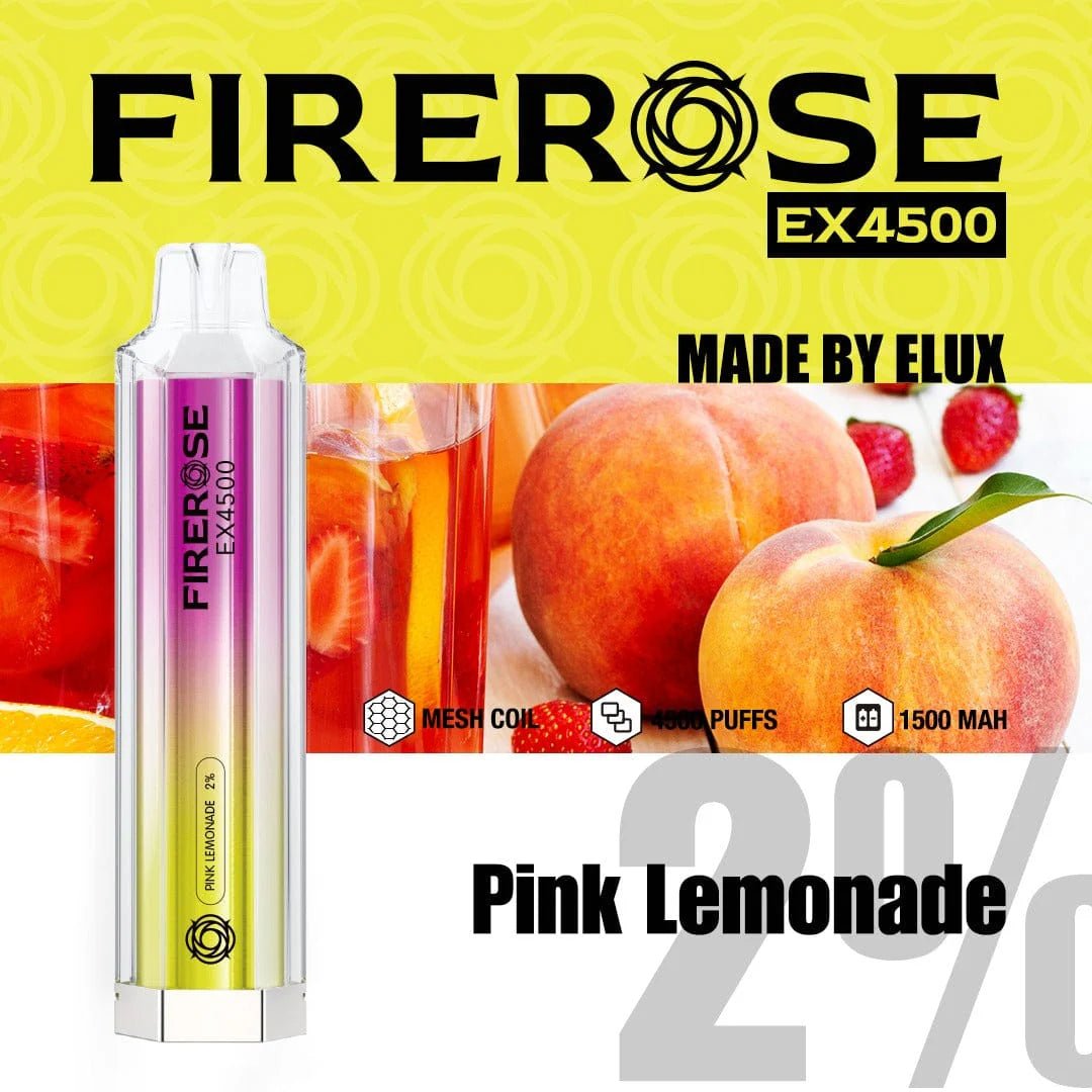 Firerose EX4500 Disposable Vape Pod - Box of 10 - Wolfvapes.co.uk-Pink Lemonade