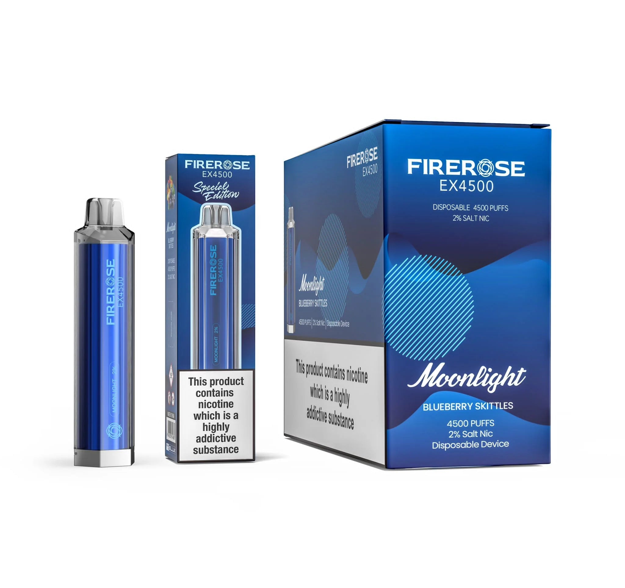 Firerose EX4500 Disposable Vape Puff Pod Device - Wolfvapes.co.uk-Moonlight (Blueberry Skittles) *New*