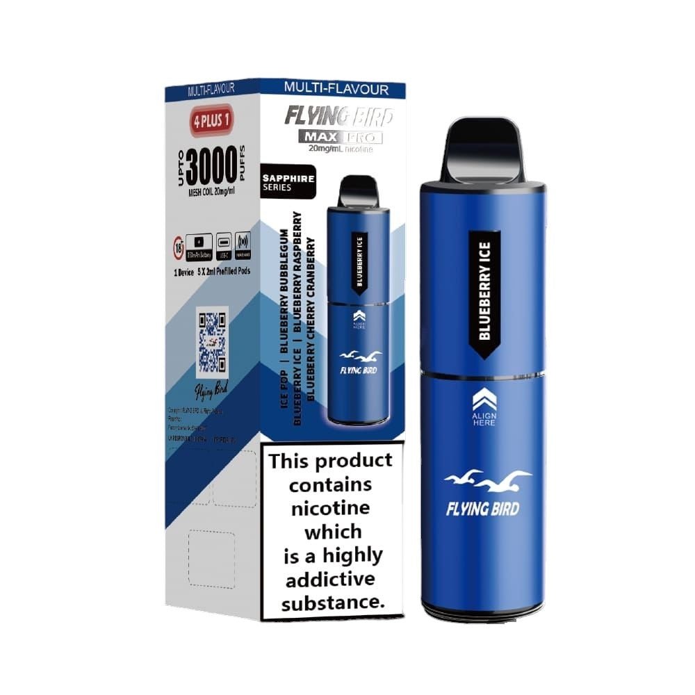 Flying Bird Max Pro 3000 Puffs 4 in 1 Disposable Vape Box of 5 ...