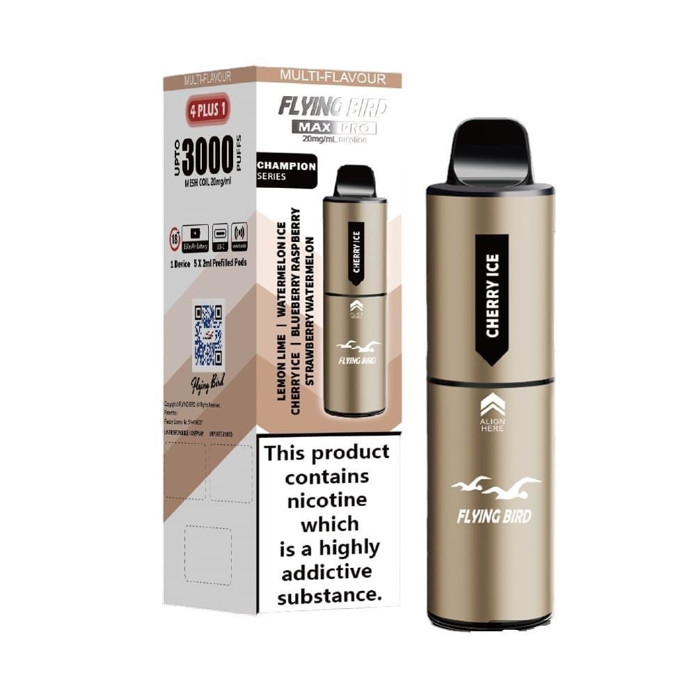 Flying Bird Max Pro 3000 Puffs 4 in 1 Disposable Vape - Wolfvapes.co.uk - Champion Series (4 in 1 Edition)