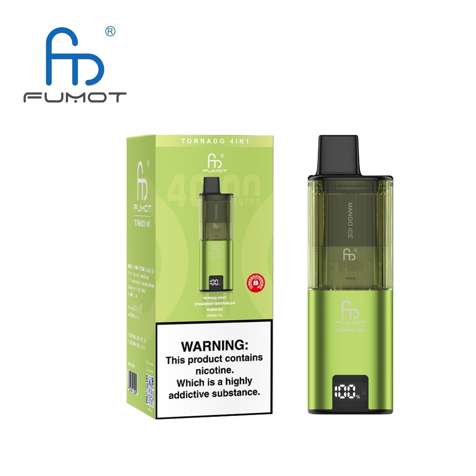 buy Fumot Tornado 4 in 1 Disposable Vape 4000 Puffs - Box of 5 at Wolfvapes.co.uk