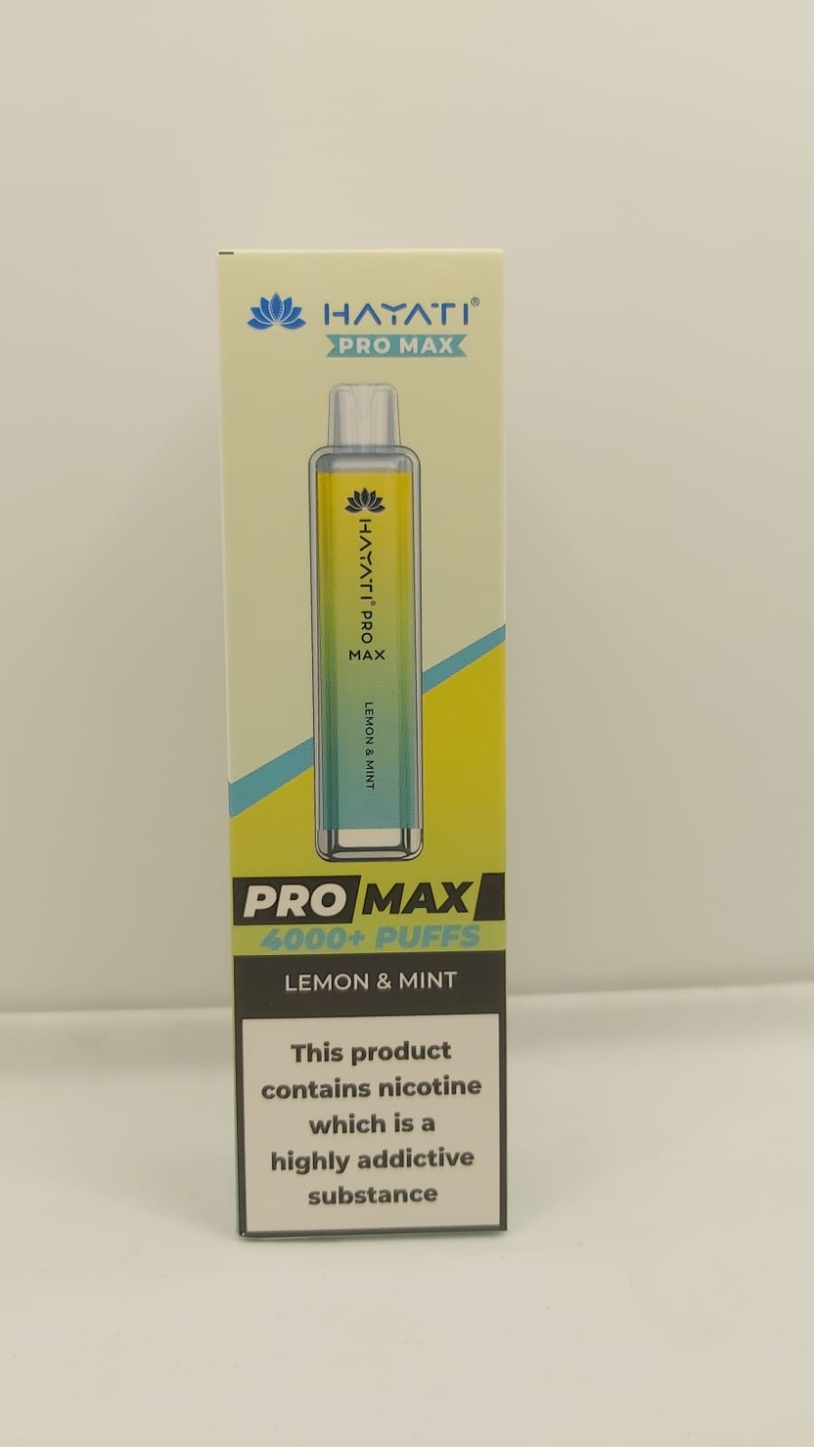 Hayati Crystal Pro Max 4000 Disposable Vape Pod Puff Bar - Box of 10 - Wolfvapes.co.uk - Lemon & Mint