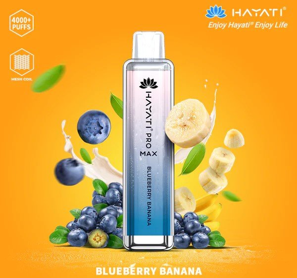 Hayati Crystal Pro Max 4000 | Disposable Vape Pod Puff Device - Wolfvapes.co.uk-Blueberry Banana *New*