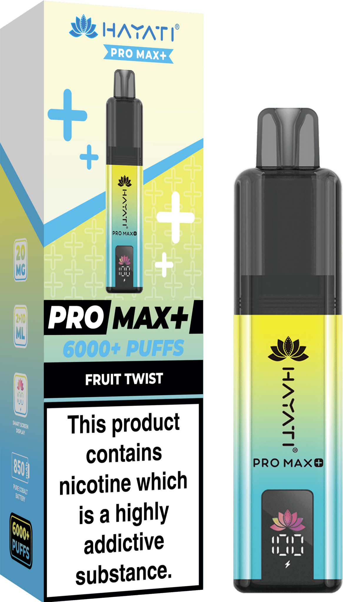 Hayati Crystal Pro Max+ 6000 Vape Kit Box of 10 - Wolfvapes.co.uk - Fruit Twist