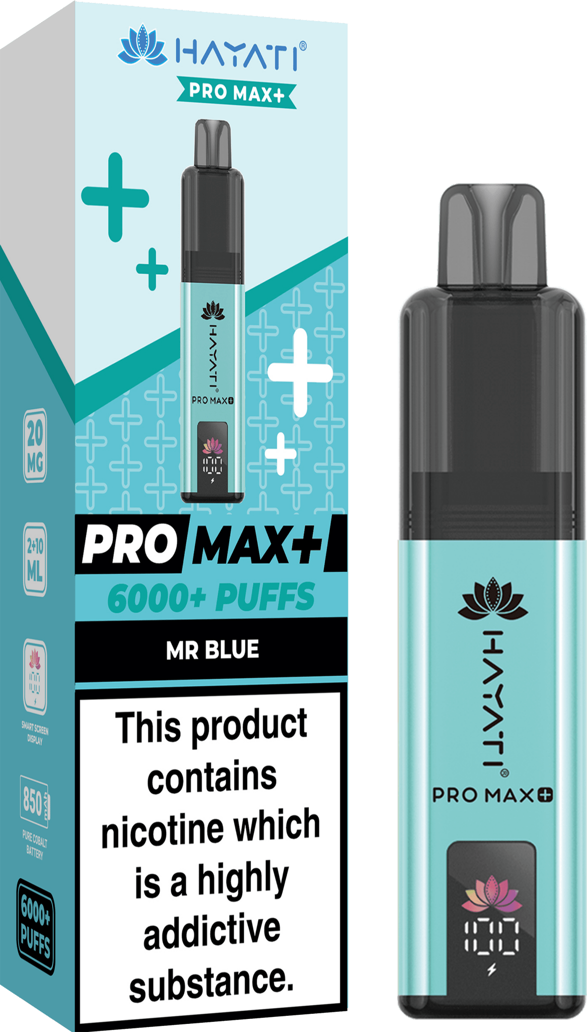 Hayati Crystal Pro Max+ 6000 Vape Kit Box of 10 - Wolfvapes.co.uk - Mr Blue