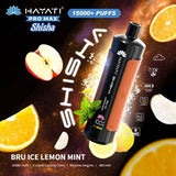 Hayati Pro Max Shisha 15000 Disposable Vape Box of 5 - Wolfvapes.co.uk - Bru Ice Lemon Mint