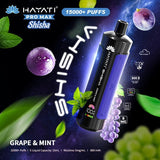 Hayati Pro Max Shisha 15000 Disposable Vape Box of 5 - Wolfvapes.co.uk - Grape & Mint