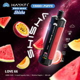 Hayati Pro Max Shisha 15000 Disposable Vape Box of 5 - Wolfvapes.co.uk - Love66 Kiwi