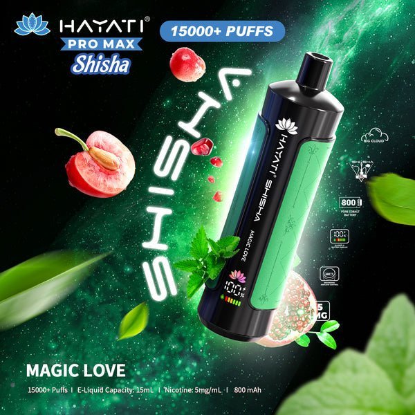 Hayati Pro Max Shisha 15000 Disposable Vape Box of 5 - Wolfvapes.co.uk - Magic Love