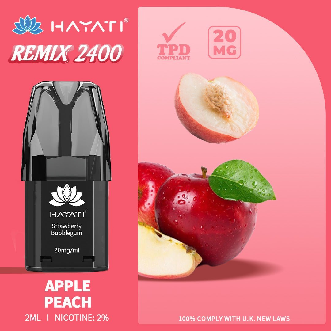 Hayati Remix 2400 Puffs Replacement Pods - Wolfvapes.co.uk-Apple Paech