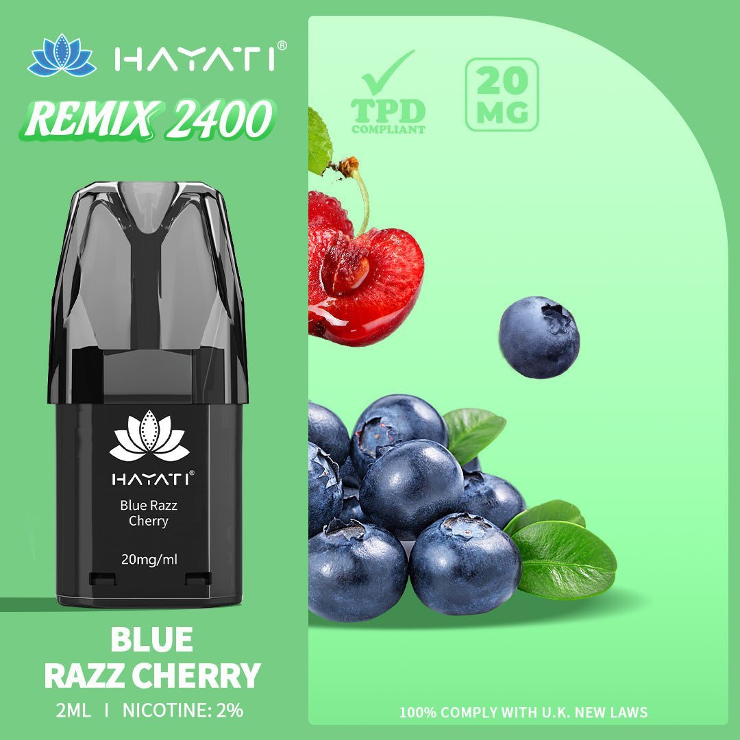 Hayati Remix 2400 Puffs Replacement Pods - Wolfvapes.co.uk-Blue Razz Cherry