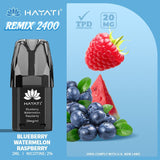 Hayati Remix 2400 Puffs Replacement Pods - Wolfvapes.co.uk-Blueberry Watermelon Raspberry