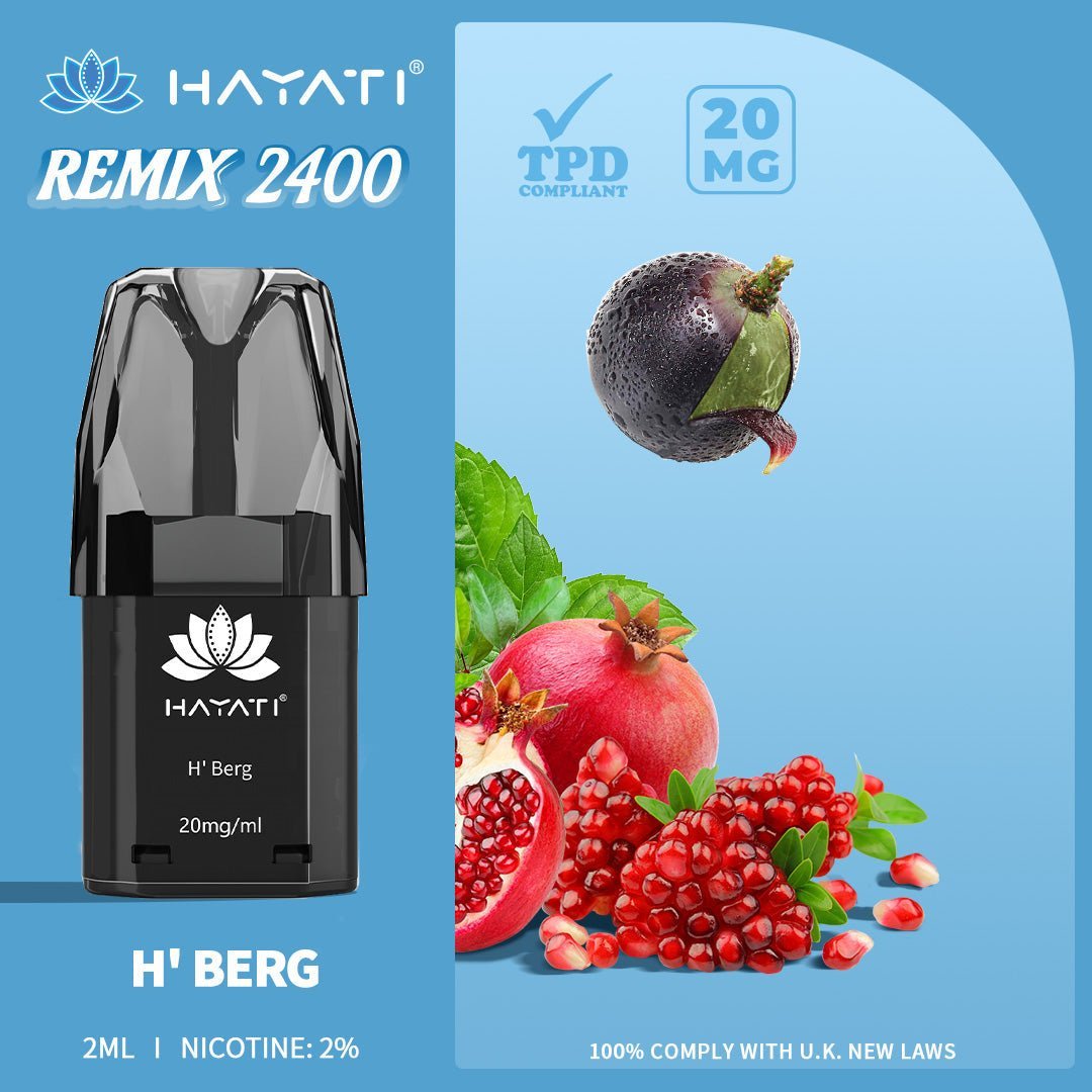 Hayati Remix 2400 Puffs Replacement Pods - Wolfvapes.co.uk-H'Berg