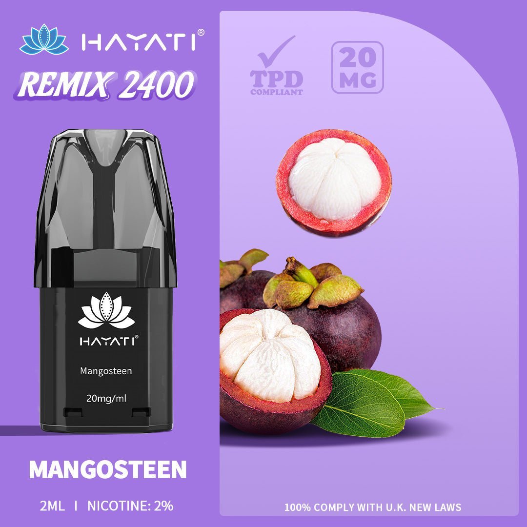 Hayati Remix 2400 Puffs Replacement Pods - Wolfvapes.co.uk-Mangosteen