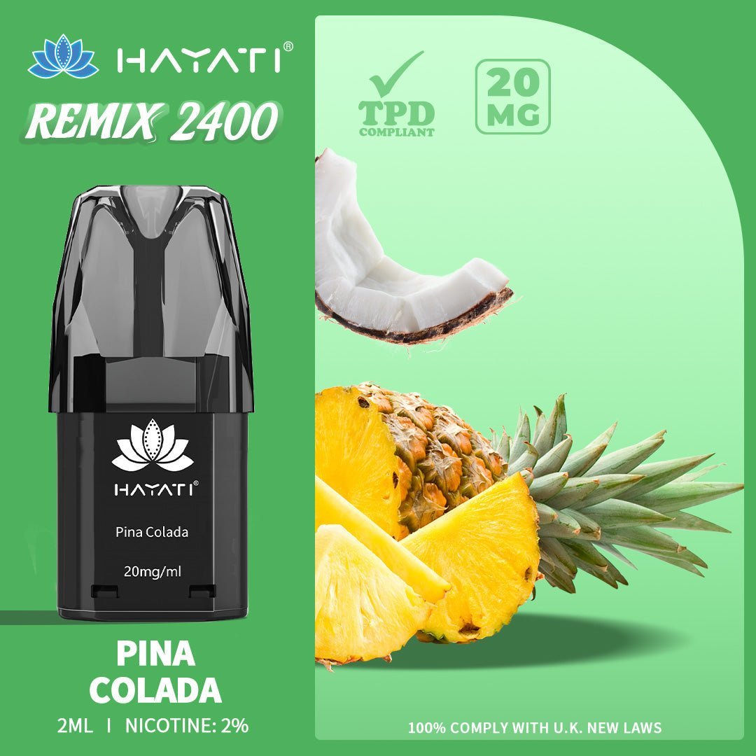 Hayati Remix 2400 Puffs Replacement Pods - Wolfvapes.co.uk-Pine Colada
