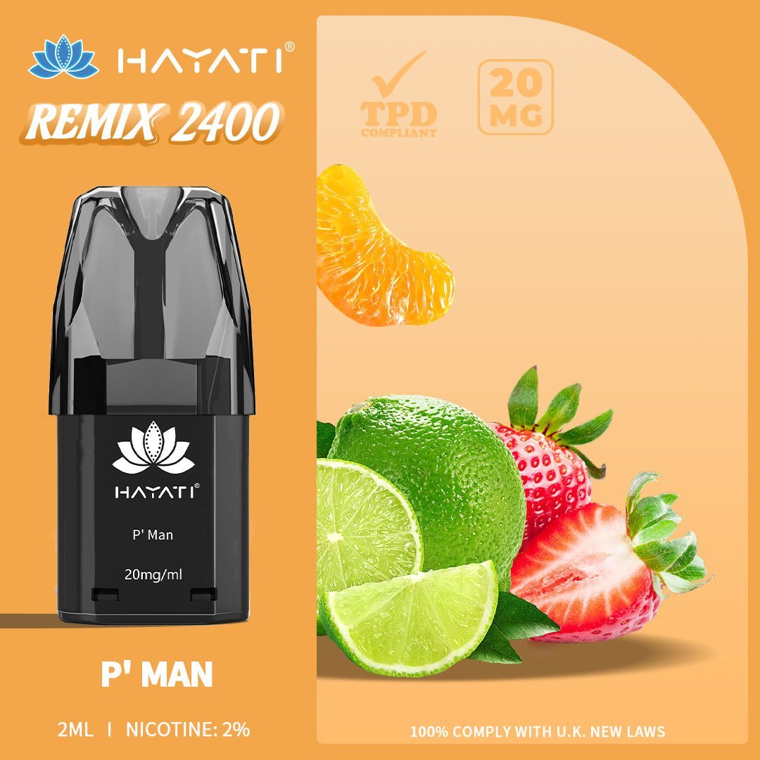 Hayati Remix 2400 Puffs Replacement Pods - Wolfvapes.co.uk-P'Man