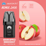Hayati Remix 2400 Puffs Replacement Pods - Wolfvapes.co.uk-Sour Apple Knockout