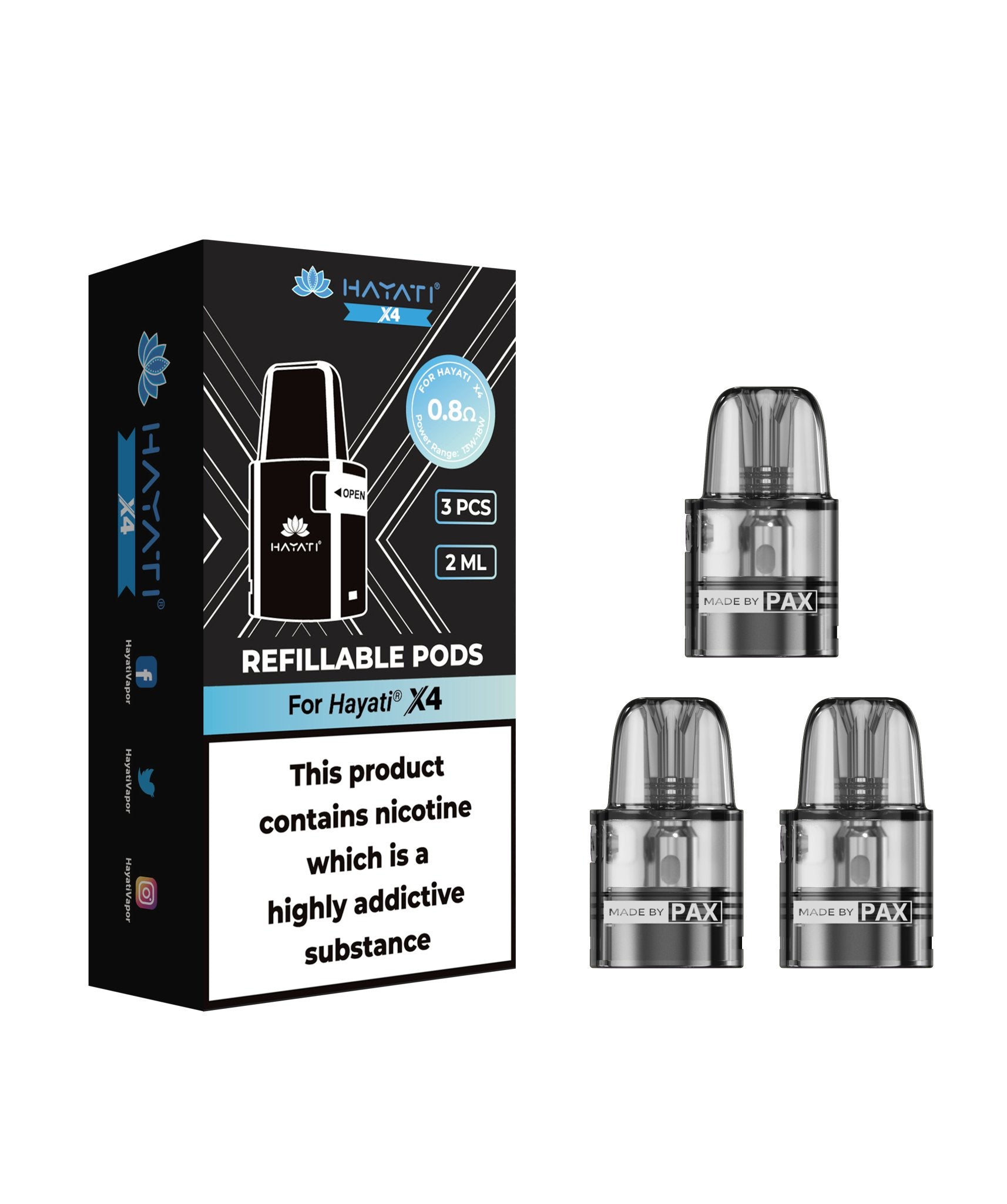 Hayati X4 Replacemement Cartridges Pods - Wolfvapes.co.uk - 0.6 ohm