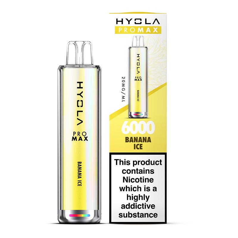 Hyola Pro Max 6000 Disposable Vape Box of 10 - Wolfvapes.co.uk - Banana Ice