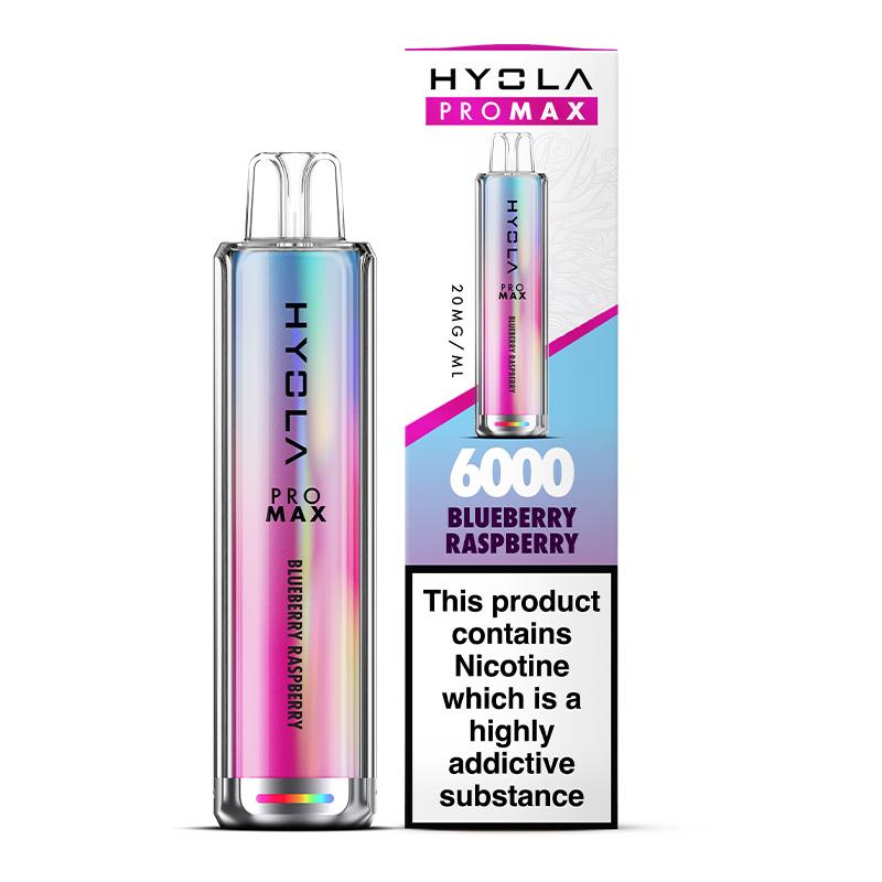 Hyola Pro Max 6000 Disposable Vape Box of 10 - Wolfvapes.co.uk - Blueberry Raspberry