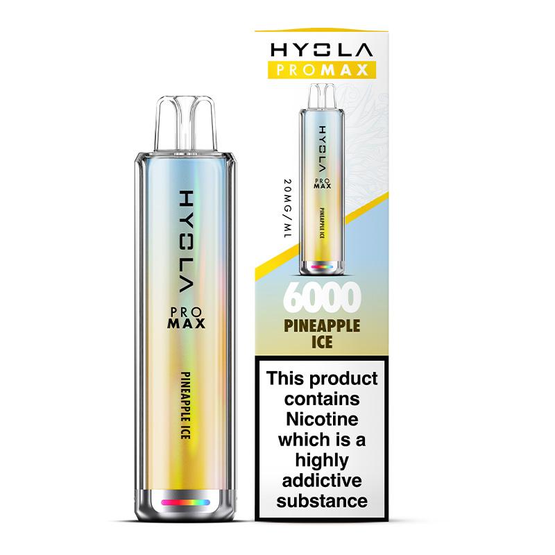 Hyola Pro Max 6000 Disposable Vape Box of 10 - Wolfvapes.co.uk - Pineapple Ice