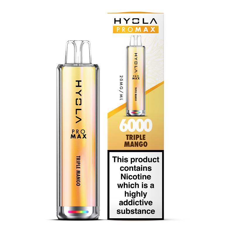 Hyola Pro Max 6000 Disposable Vape Box of 10 - Wolfvapes.co.uk - Triple Mango