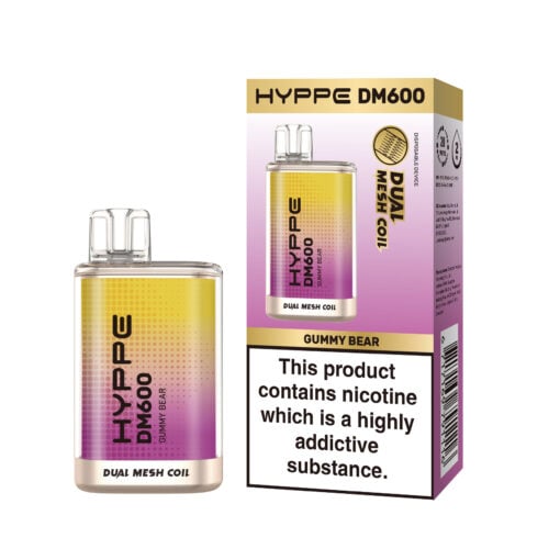 Hyppe DM600 Disposable Vape Box of 10 - Wolfvapes.co.uk - Gummy Bear