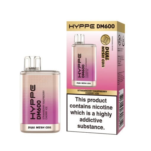 Hyppe DM600 Disposable Vape Box of 10 - Wolfvapes.co.uk - Strawberry Raspberry Cherry Ice