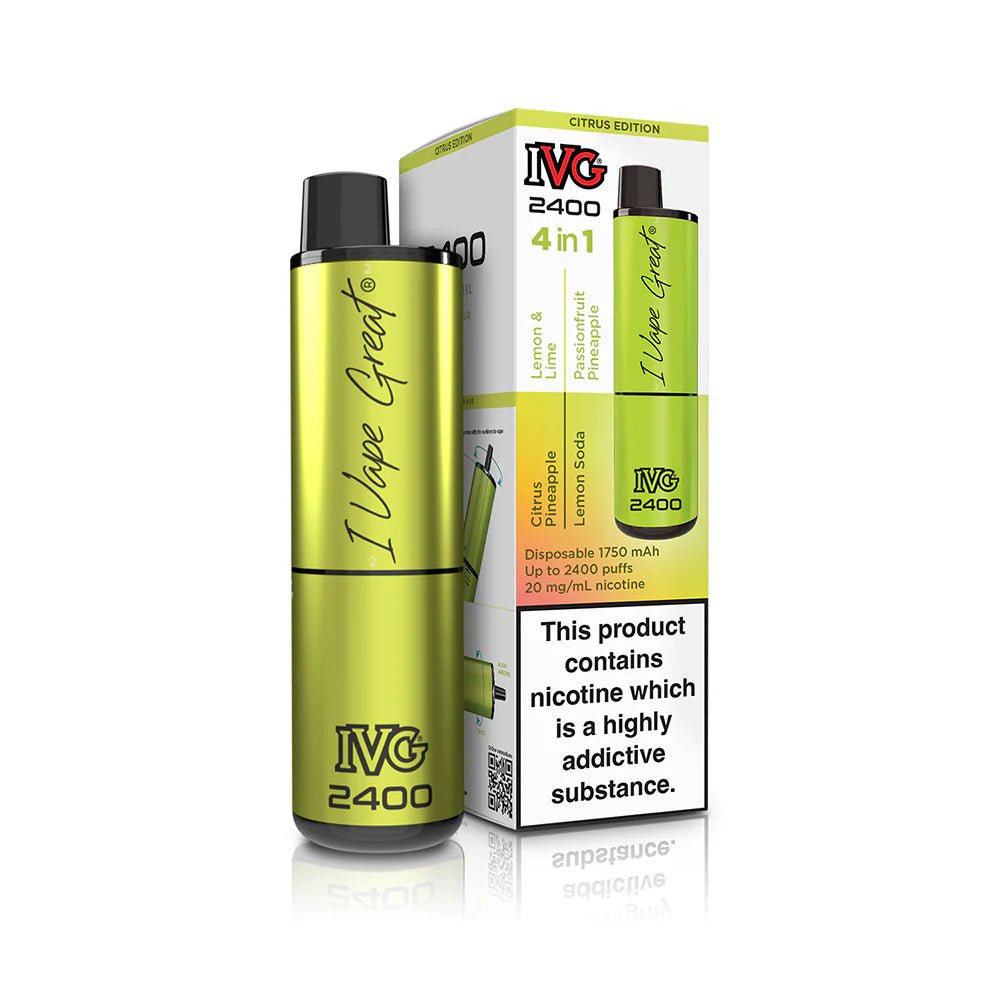 IVG 2400 Disposable Vape Pod Puff Device - Box of 5 - Wolfvapes.co.uk-Citrus Edition *New*