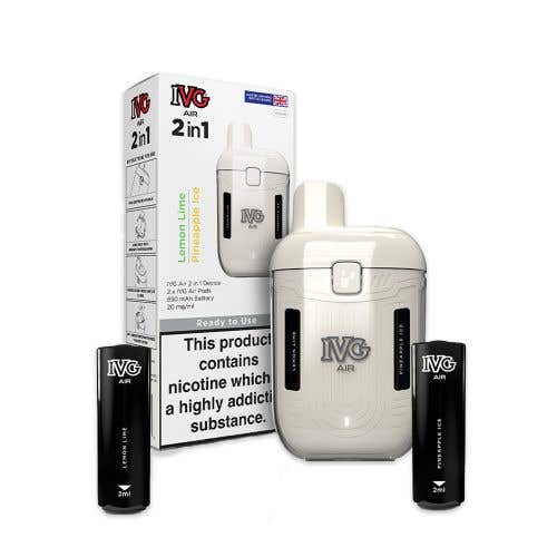 IVG Air 2 in 1 Rechargeable Disposable Vape Box of 5 - Wolfvapes.co.uk - Cream Edition