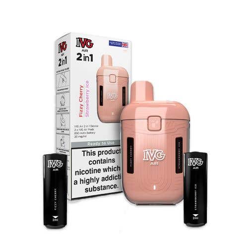 IVG Air 2 in 1 Rechargeable Disposable Vape Box of 5 - Wolfvapes.co.uk - Pink Edition