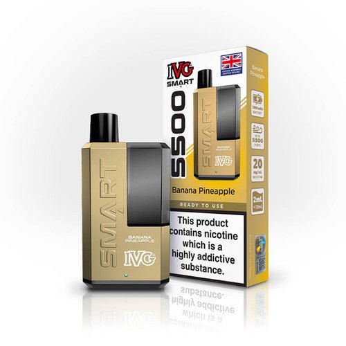 IVG SMART 5500 Disposable Vape - Box of 5 - Wolfvapes.co.uk - Banana Pineapple *New*