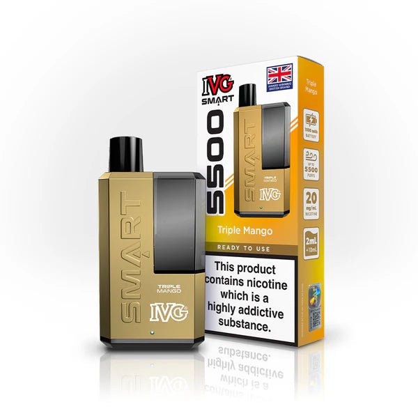 IVG SMART 5500 Disposable Vape - Box of 5 - Wolfvapes.co.uk - Triple Mango *New*