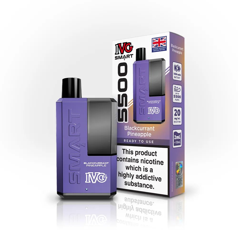 IVG SMART 5500 Disposable Vape - Wolfvapes.co.uk - Blackcurrant Pineapple *New*