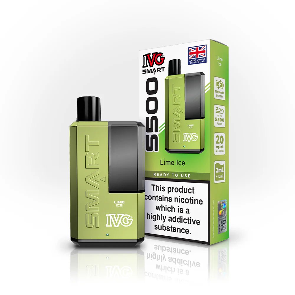 IVG SMART 5500 Disposable Vape - Wolfvapes.co.uk - Lime Ice *New*