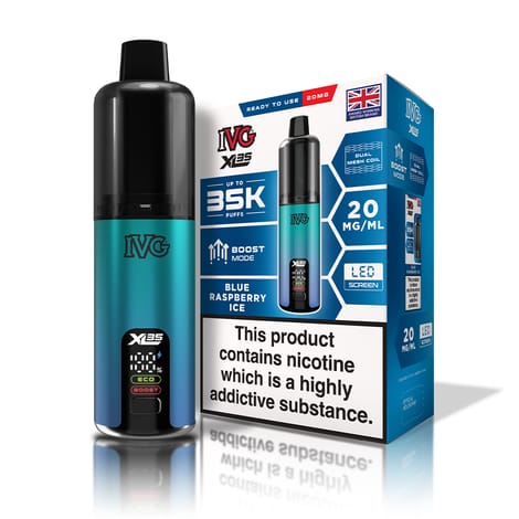 IVG XL 35K Prefilled Pod Vape Kit Box of 5 - Blue Raspberry Ice - vapeukwholesale
