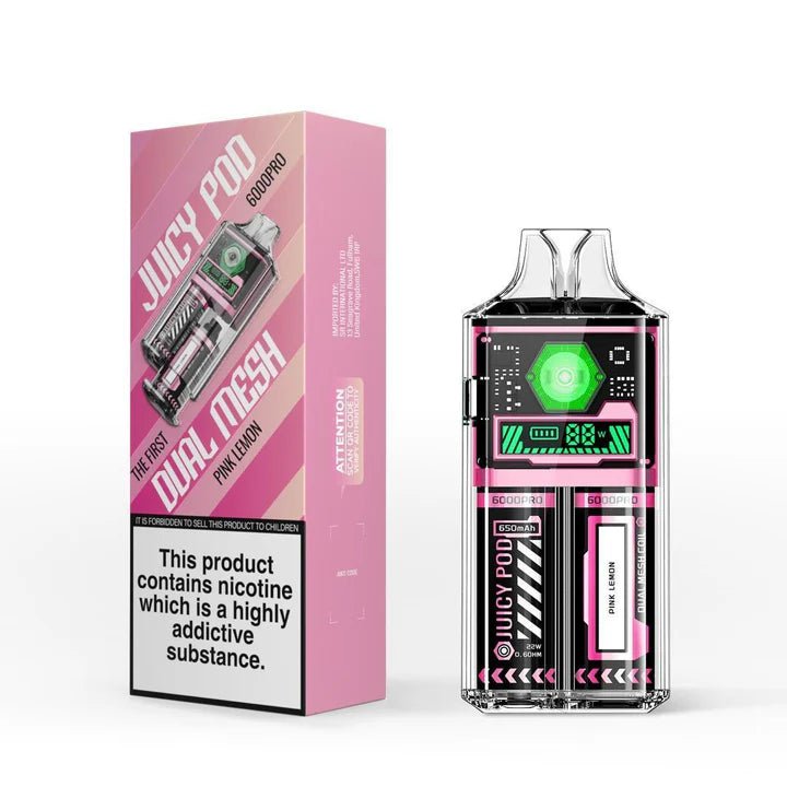 Juicy Pod Good Pro 6000 Disposable Vape - Wolfvapes.co.uk - Pink Lemon