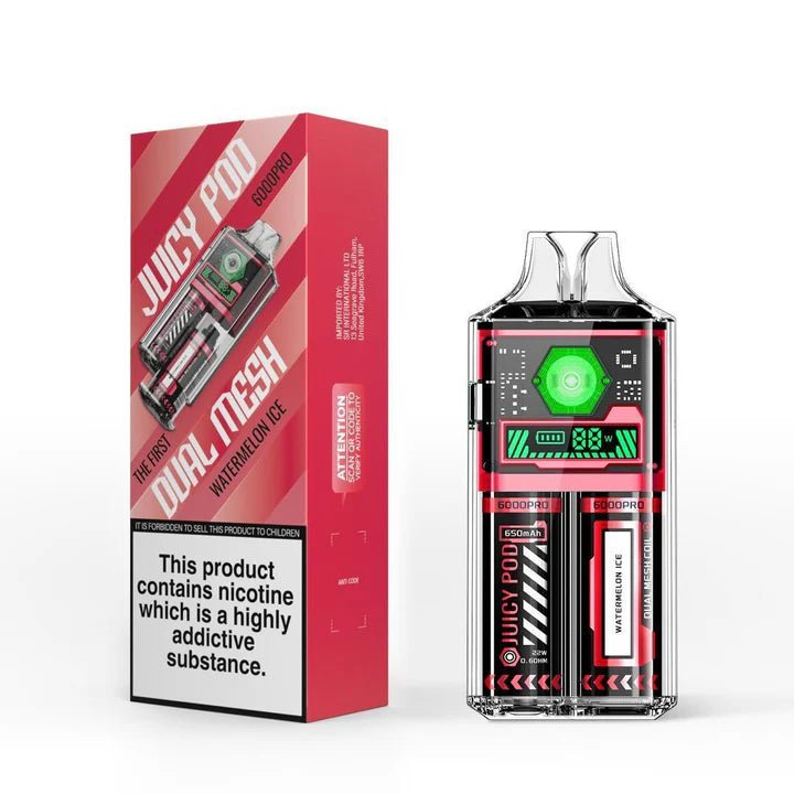 Juicy Pod Good Pro 6000 Disposable Vape - Wolfvapes.co.uk - Watermelon Ice